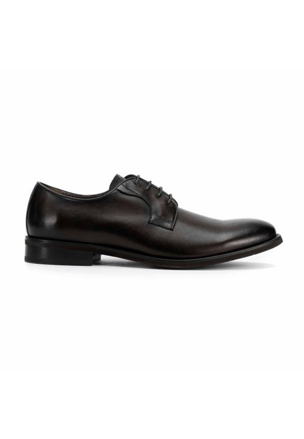 Wittchen - Męskie buty do garnituru skórzane gładkie. Okazja: na spotkanie biznesowe. Nosek buta: otwarty. Kolor: czarny. Materiał: skóra. Szerokość cholewki: normalna. Wzór: gładki. Sezon: lato. Styl: sportowy, klasyczny, biznesowy