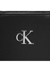 Calvin Klein Jeans Torebka Minimal Monogram Slim Tote26 K60K611552 Czarny. Kolor: czarny. Materiał: skórzane