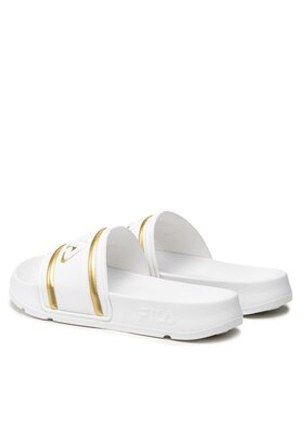 Fila Klapki Morro Bay Logo Slipper Wmn FFW0102.13069 Biały. Kolor: biały. Materiał: skóra