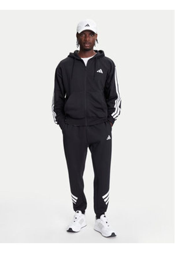 Adidas - adidas Bluza Essentials 3-Stripes JD1870 Czarny Regular Fit. Kolor: czarny. Materiał: bawełna