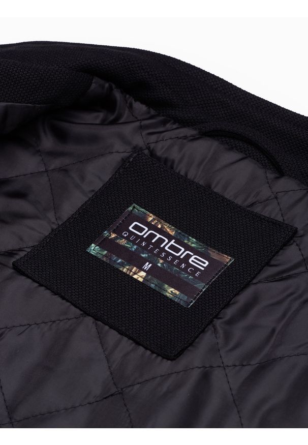 Czarna kurtka Ombre Clothing ze stójką, na wiosnę