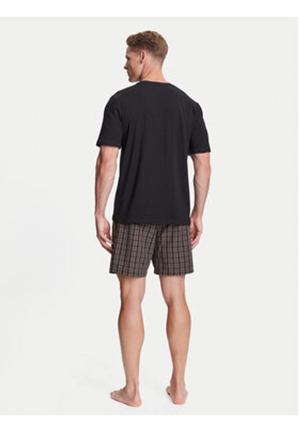 BOSS Piżama Easy 50545944 Czarny Regular Fit. Kolor: czarny. Materiał: bawełna