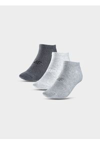 4f - Skarpety casual przed kostkę (3-pack) męskie. Kolor: wielokolorowy. Materiał: materiał, bawełna