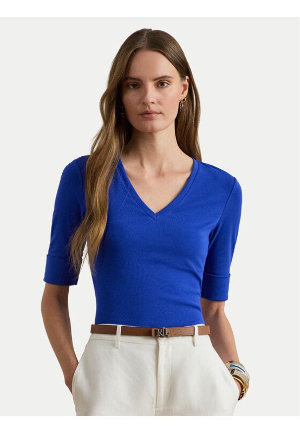 Lauren Ralph Lauren - LAUREN RALPH LAUREN Bluzka 200815843012 Niebieski Slim Fit. Kolor: niebieski. Materiał: bawełna