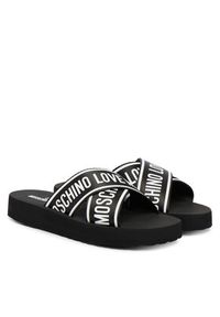 Love Moschino - LOVE MOSCHINO Klapki JA28334G0OIX7000 Czarny. Kolor: czarny. Materiał: skóra #5
