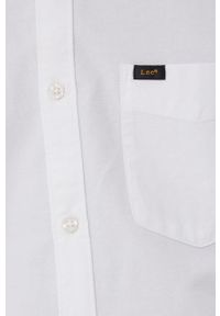 Lee koszula bawełniana męska kolor biały regular z kołnierzykiem button-down. Typ kołnierza: button down. Kolor: biały. Materiał: bawełna #3