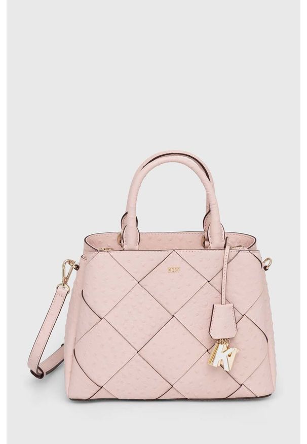 DKNY - Dkny torebka skórzana kolor różowy. Kolor: różowy. Materiał: skórzane