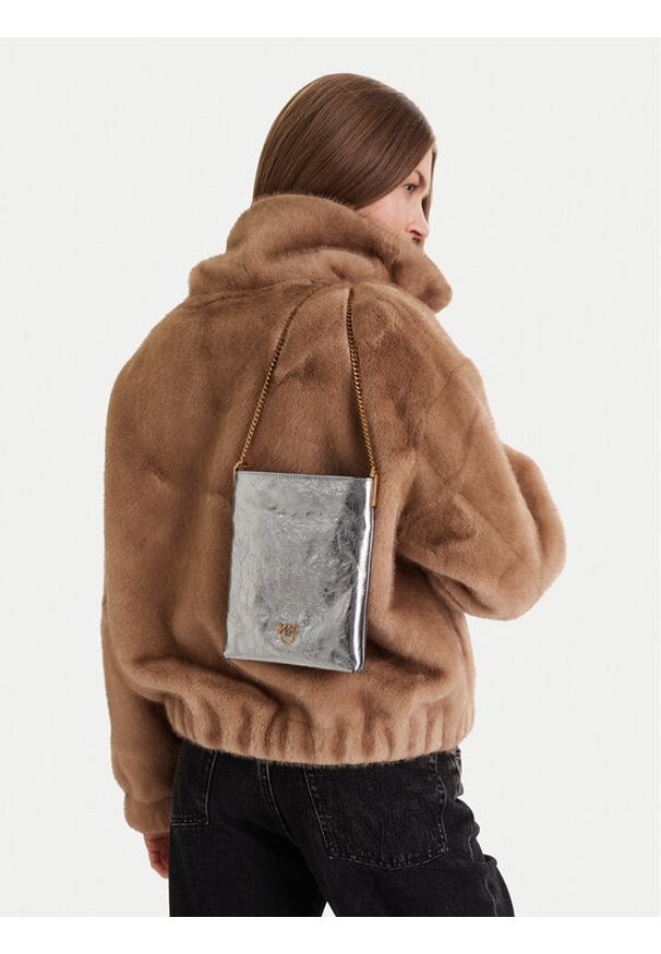 Pinko - PINKO Torebka Flat Satchel AI 25-26 PCPL 105352 A2OT Srebrny. Kolor: srebrny. Materiał: skórzane