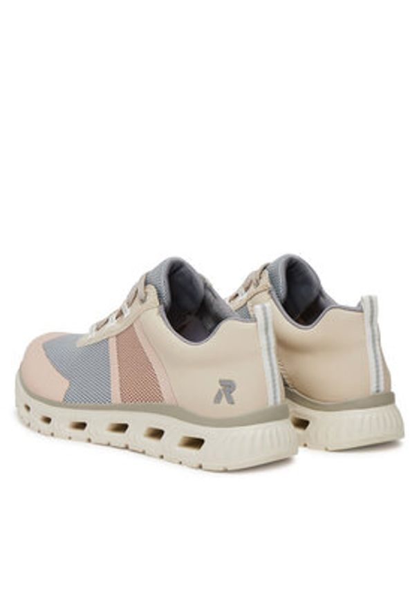 Rieker Sneakersy M6006-90 Beżowy. Kolor: beżowy. Materiał: materiał