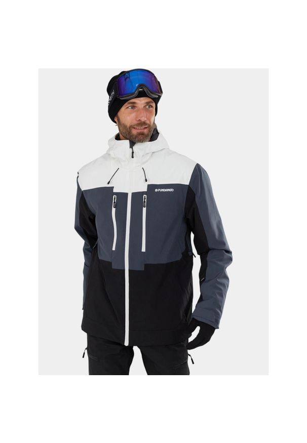 FUNDANGO - Kurtka Narciarska Męska Fundango Nelson. Kolor: wielokolorowy, szary, biały, czarny. Sezon: zima. Sport: narciarstwo