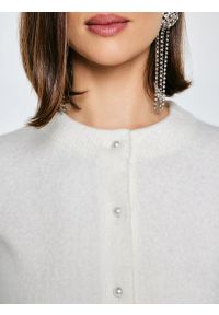 Big-Star - Kardigan damski z dodatkiem wełny biały Lena 100. Kolor: biały. Materiał: wełna #2
