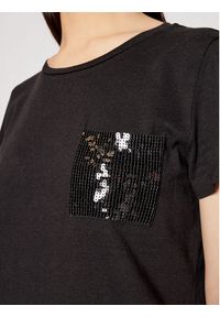 DKNY T-Shirt P0RAOC2R Czarny Regular Fit. Kolor: czarny. Materiał: bawełna #4