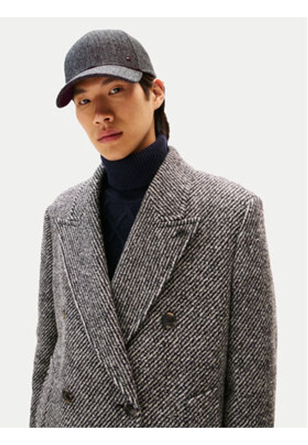 TOMMY HILFIGER - Tommy Hilfiger Czapka z daszkiem Th Flag Herringbone 6 Panel Cap AM0AM13784 Szary. Kolor: szary. Materiał: materiał, wełna