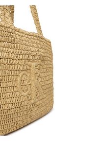 Calvin Klein Torebka Bold Ck Raffia Medium Tote LV04F3447G Beżowy. Kolor: beżowy #2