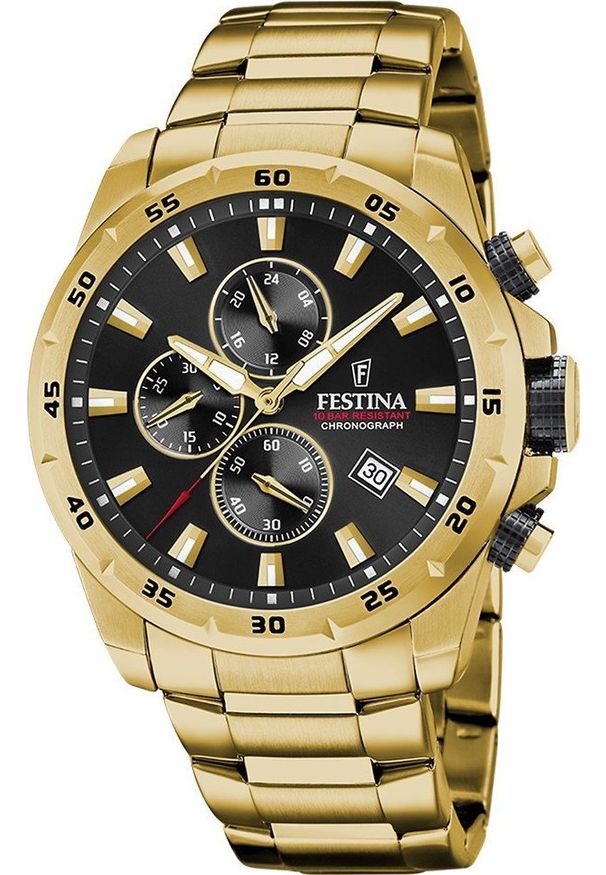 Zegarek Festina Zegarek męski Festina F20541-4 złoty. Kolor: złoty