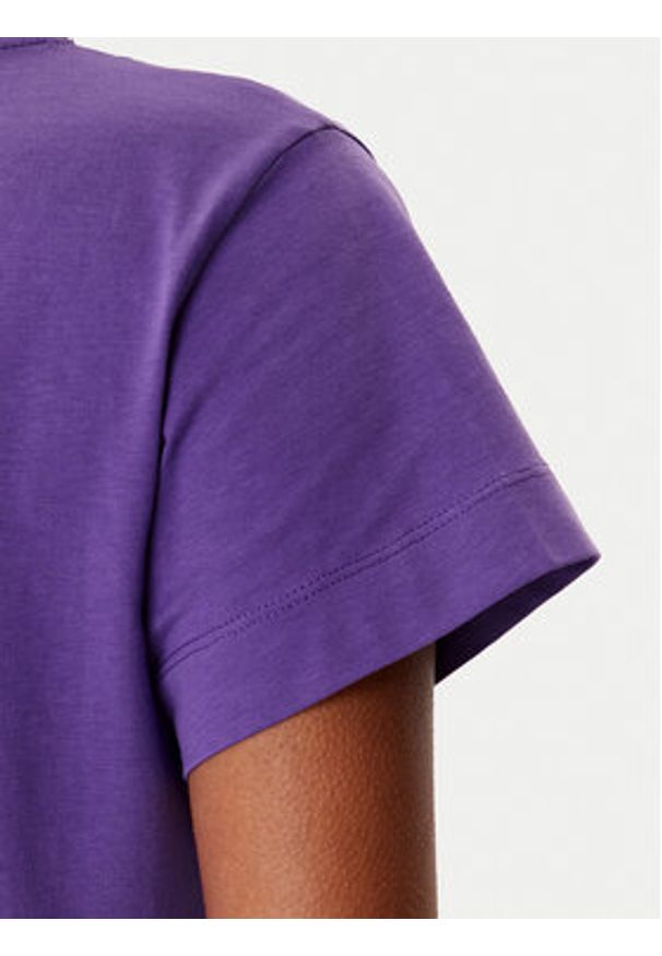 Pinko - PINKO T-Shirt Basico 100373 A2RE Fioletowy Regular Fit. Kolor: fioletowy. Materiał: bawełna
