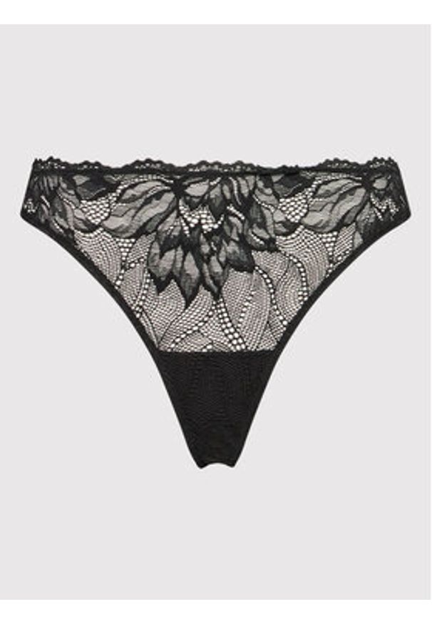 Calvin Klein Underwear Stringi 000QF6397E Czarny. Kolor: czarny. Materiał: syntetyk