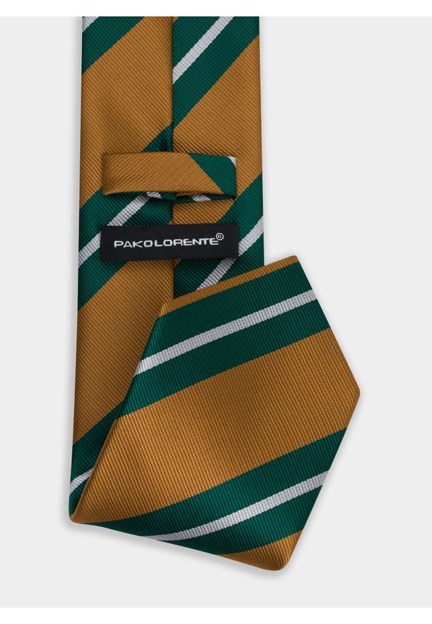 Pako Lorente - PAKO LORENTE – Krawat męski brązowy P22SF-KX-009-Y-0. Kolor: brązowy. Materiał: poliester