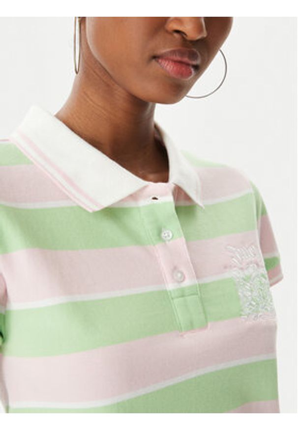 Juicy Couture Polo Juicy Puff JCGCT126015 Zielony Slim Fit. Typ kołnierza: polo. Kolor: zielony. Materiał: bawełna
