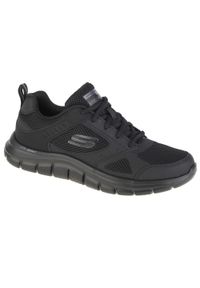 skechers - Buty do chodzenia męskie, Skechers Track-Syntac. Kolor: czarny. Materiał: guma, materiał, tkanina, syntetyk. Sport: turystyka piesza