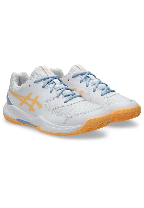 Buty do padla Asics Gel-Dedicate 8 GS. Kolor: niebieski, pomarańczowy, biały, wielokolorowy. Sport: tenis