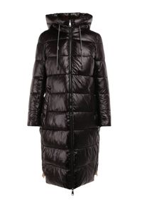 Born2be - Czarna Kurtka Simorus. Kolor: czarny. Materiał: tkanina. Długość: długie. Wzór: aplikacja #5