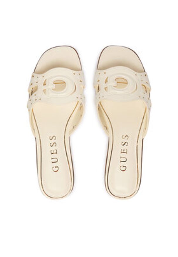Guess Klapki FLJCIE PAF03 Kremowy. Kolor: kremowy. Materiał: skóra