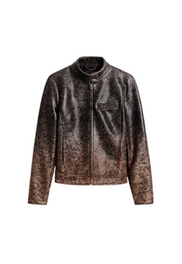 Desigual Kurtka skórzana 25SWEW44 Brązowy Regular Fit. Kolor: brązowy. Materiał: syntetyk