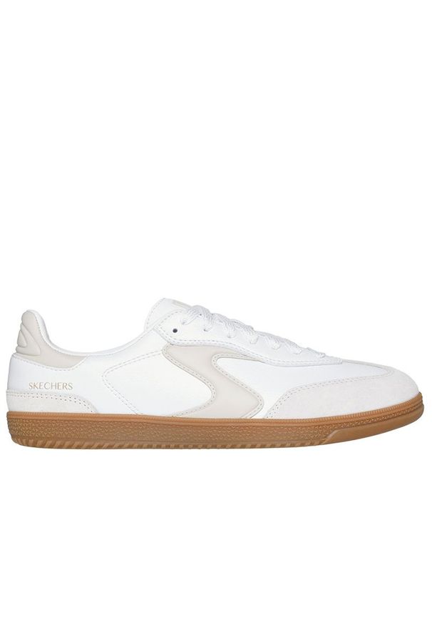 skechers - Buty damskie Skechers Hotshot Kickoff 185232WNT - białe. Zapięcie: sznurówki. Kolor: biały. Materiał: guma, skóra, zamsz. Szerokość cholewki: normalna. Model: Skechers Sport