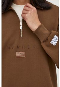Mercer Amsterdam bluza bawełniana kolor brązowy z aplikacją. Kolor: brązowy. Materiał: bawełna. Długość: krótkie. Wzór: aplikacja #8