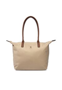 TOMMY HILFIGER - Tommy Hilfiger Torebka Popette Tote AW0AW17711 Brązowy. Kolor: brązowy