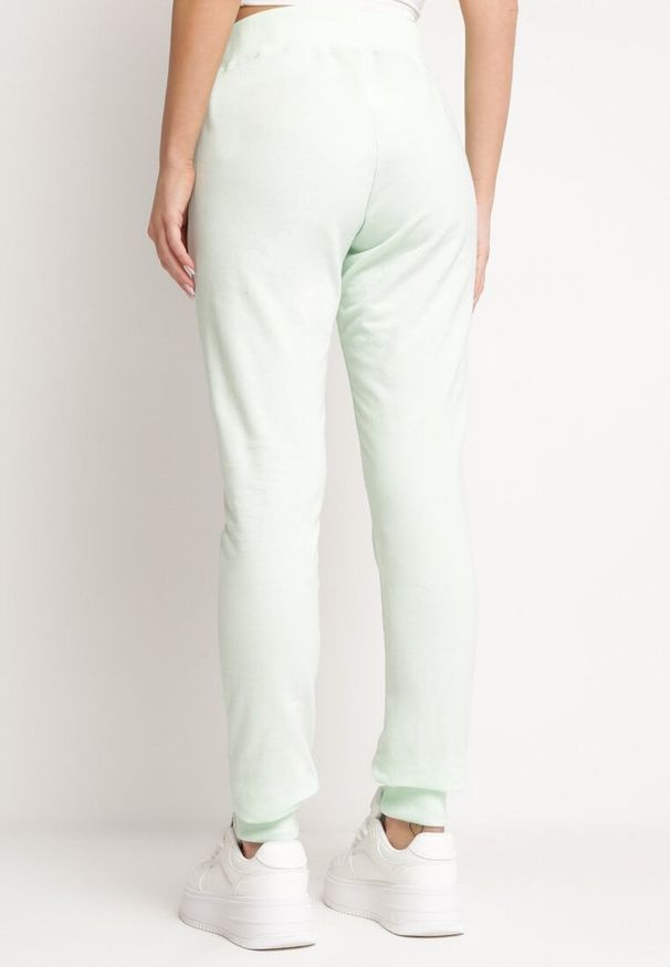 Born2be - Miętowe Spodnie Dresowe z Gumką w pasie i Troczkiem Halemia. Okazja: na co dzień. Kolor: miętowy. Materiał: dresówka. Długość: długie. Styl: sportowy, casual, elegancki