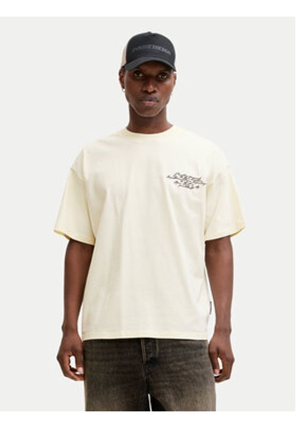 Jack & Jones T-Shirt Dust 12292982 Żółty Loose Leg. Kolor: żółty. Materiał: bawełna