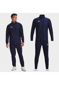 Under Armour - Dres sportowy męski UNDER ARMOUR Tracksuit bluza + spodnie. Kolor: niebieski. Materiał: dresówka