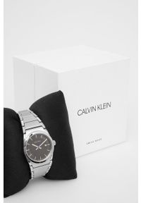 Calvin Klein Zegarek K6K33143 damski kolor srebrny. Kolor: srebrny. Materiał: materiał