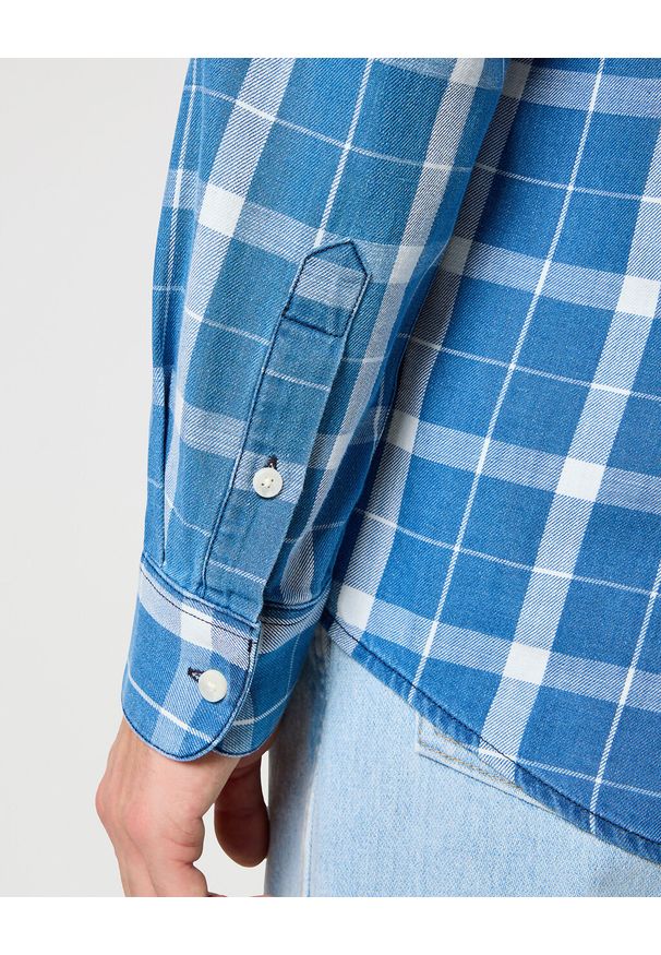 Wrangler - WRANGLER MĘSKA KOSZULA 1 PKT SHIRT BLUE INDIGO 112357249 W5X2013868
