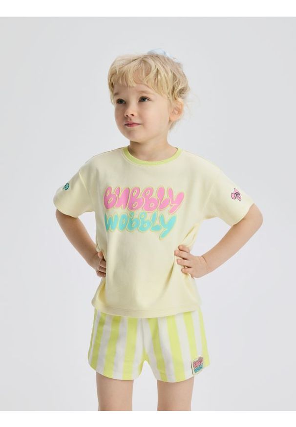 Reserved - Bawełniany komplet - jasnożółty. Kolor: żółty. Materiał: bawełna