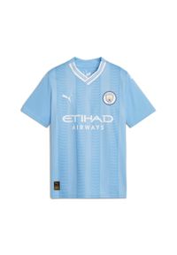 Puma - Koszulka do piłki nożnej dla dzieci Manchester City Home sezon 23/24. Kolor: niebieski. Materiał: materiał #1