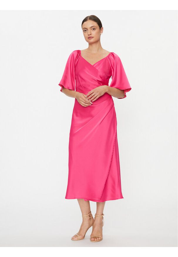 YAS Sukienka koktajlowa 26031519 Różowy Regular Fit. Kolor: różowy. Materiał: syntetyk. Styl: wizytowy