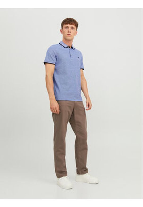 Jack & Jones - Jack&Jones Polo Paulos 12136668 Niebieski Slim Fit. Typ kołnierza: polo. Kolor: niebieski. Materiał: bawełna