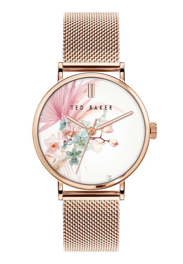 Ted Baker - Zegarek BKPPHS124. Kolor: złoty. Materiał: materiał