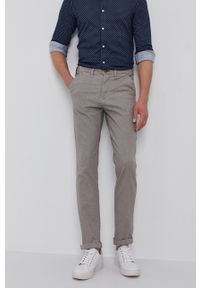 Selected - Spodnie. Kolor: szary. Materiał: tkanina, bawełna. Wzór: gładki #1