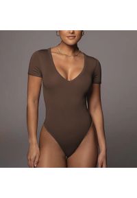 Intica - Body z krótkim rękawem i dekoltem V elastyczne Ieteke. Kolor: czarny. Materiał: materiał. Długość: krótkie. Wzór: gładki #5