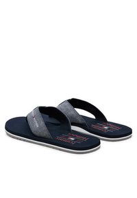 TOMMY HILFIGER - Tommy Hilfiger Japonki Chambray Beach Sandal FM0FM05570 Granatowy. Kolor: niebieski. Materiał: materiał #3