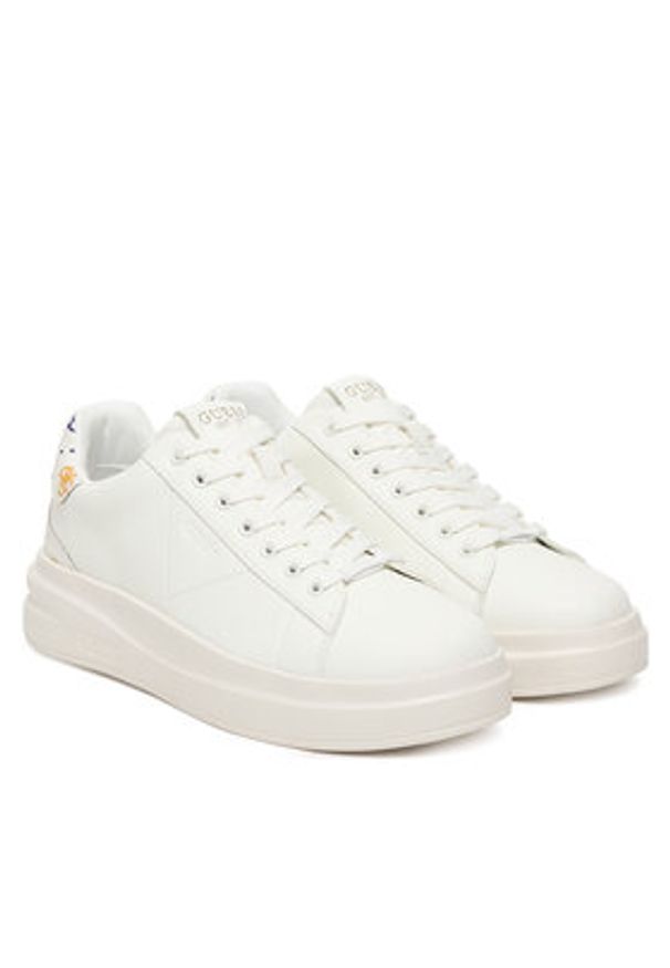 Guess Sneakersy FLPE11 LEA12 Biały. Kolor: biały. Materiał: skóra, syntetyk