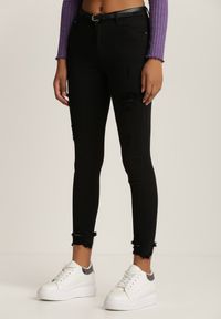 Renee - Czarne Spodnie Skinny Thesosise. Stan: podwyższony. Kolor: czarny. Materiał: koronka. Długość: długie #2