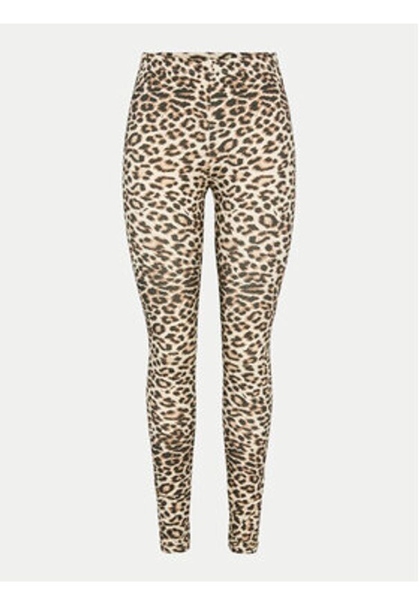 Pieces Legginsy Naja 17156977 Beżowy Regular Fit. Kolor: beżowy. Materiał: bawełna