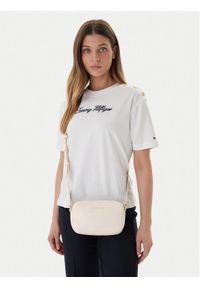 TOMMY HILFIGER - Tommy Hilfiger Torebka Th Logo Camera Bag AW0AW18115 Écru. Kolor: kremowy. Materiał: skórzane #1