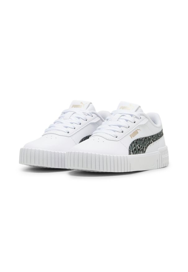 Puma - Dziecięce sneakersy Carina 2.0 Animal Update PUMA White Mineral Gray Gold. Kolor: żółty, wielokolorowy, szary, biały