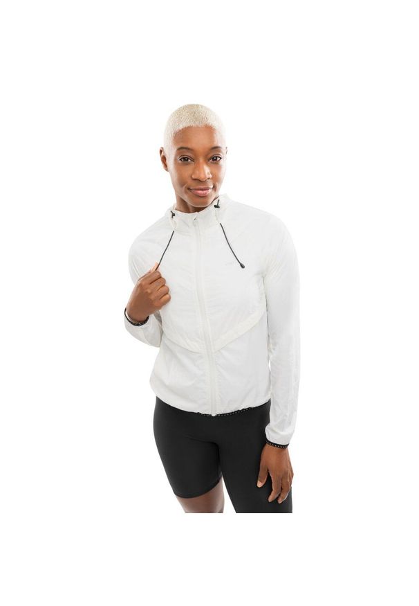 SIROKO - Damska kurtka wiatrówka do biegania Fitness Siroko Alia White. Kolor: biały. Materiał: materiał. Sport: fitness